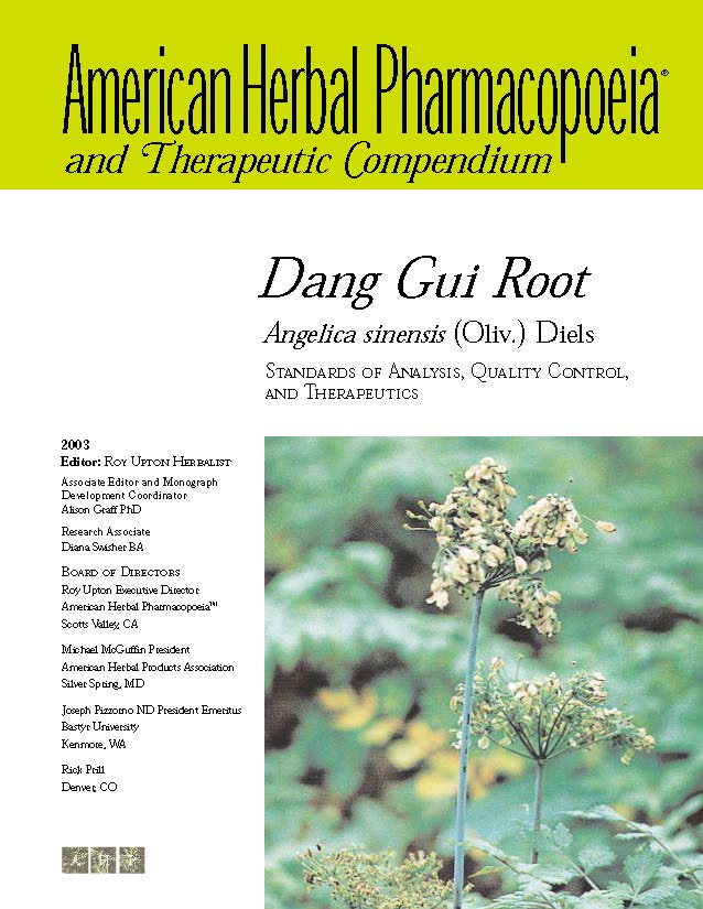 dang gui; Angelica sinensis; Herb Whisperer; American Herbal Pharmacopoeia